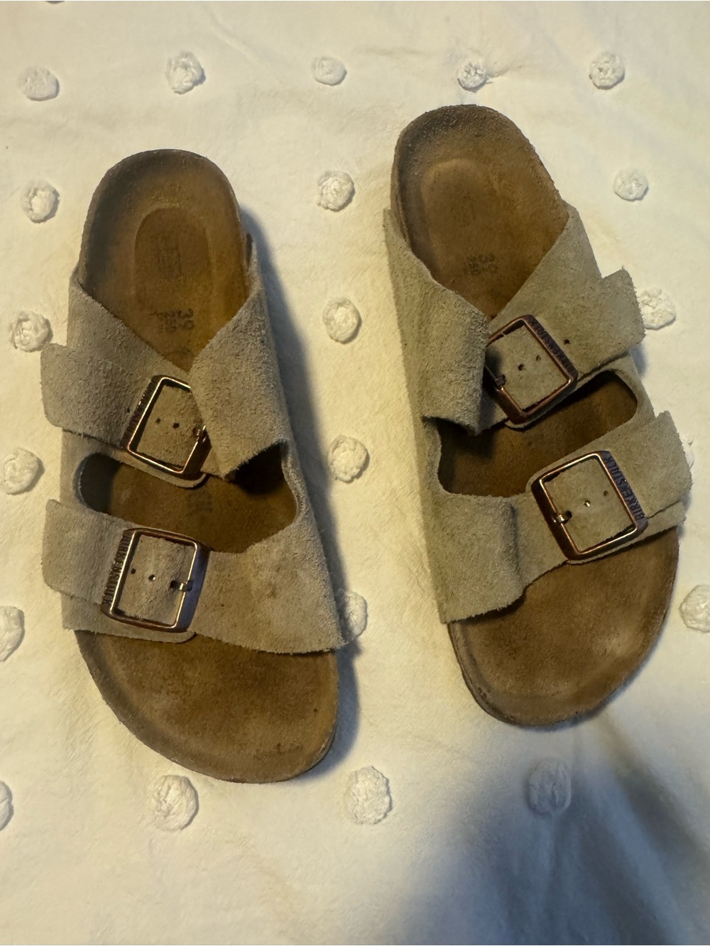 Birkenstock Arizona Taupe Suede Leather Sandals EU 39 US 8 - Picture 3 of 8